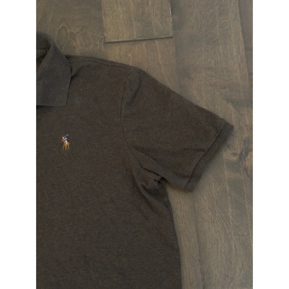 Ralph Lauren Mens Short Sleeve Brown Classic Fit Polo Shirt Size L Flesh Pony